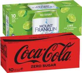 CocaCola-Sprite-or-Mount-Franklin-Lightly-Sparkling-Water-10x375mL-Selected-Varieties on sale