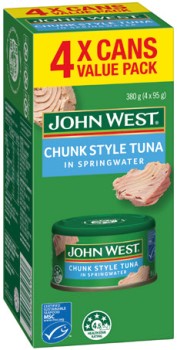 John-West-Tuna-Multipack-4x95g-Selected-Varieties on sale