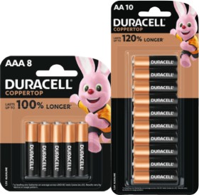 Duracell+Coppertop+Batteries+AA+10+Pack+or+AAA+8+Pack