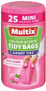 Multix-Colour-Scents-Handy-Ties-Tidy-Bags-Rose-Scent-Mini-25-Pack on sale