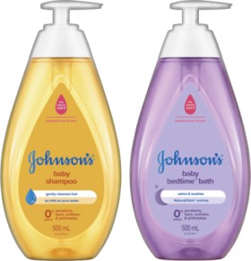 Johnsons-Baby-Bedtime-Bath-or-Shampoo-500mL-Selected-Varieties on sale