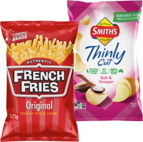French-Fries-Original-or-Smiths-Thinly-Cut-Chips-175g-Selected-Varieties on sale