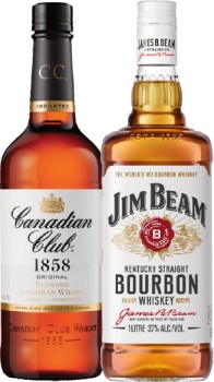 Canadian+Club+Whisky+or+Jim+Beam+White+Label+Bourbon+1+Litre