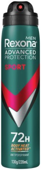 Rexona+Advanced+Protection+Antiperspirant+Spray+220mL+Selected+Varieties