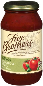 Five-Brothers-Pasta-Sauce-500g-Selected-Varieties on sale