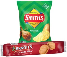 Smith%26rsquo%3Bs+Crinkle+Cut+Chips+150%E2%80%91170g+or+Arnott%26rsquo%3Bs+Cream+Biscuits+250g+Selected+Varieties