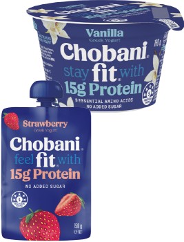 Chobani+Fit+Protein+Greek+Yogurt+Pouch+150g+or+Pot+160g+Selected+Varieties
