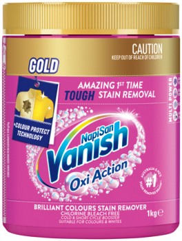 Vanish+NapiSan+Gold+Oxi+Action+Stain+Remover+1kg+Selected+Varieties