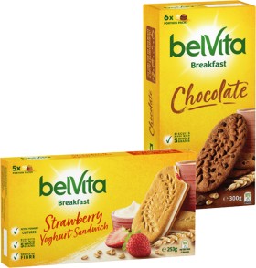 BelVita+Breakfast+Biscuits+300g+or+Strawberry+Yoghurt+Sandwich+253g+Selected+Varieties