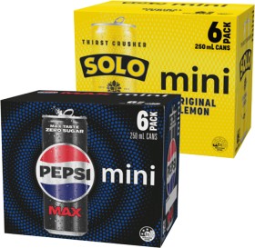 Pepsi+or+Solo+Mini+Cans+6x250mL+Selected+Varieties