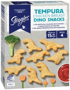 Steggles+Tempura+Chicken+Breast+Dino+Snacks+400g