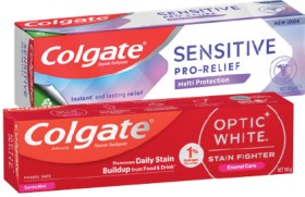Colgate+Optic+White+Toothpaste+140g+or+Sensitive+Pro%E2%80%91Relief+Toothpaste+110g%2A%2A+Selected+Varieties