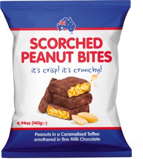 Scorched-Peanut-Bites-Share-Pack-140g on sale