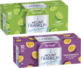 Mt-Franklin-Lightly-Sparkling-Water-10x375mL on sale
