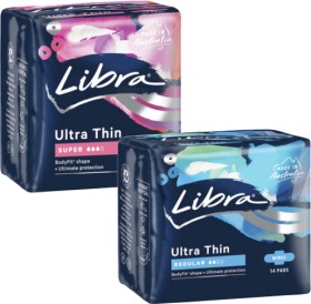 Libra+Ultra+Thin+Pads+with+Wings+Regular+14+Pack+or+Super+12+Pack