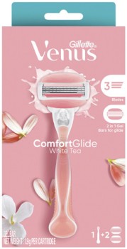 Gillette+Venus+White+Tea+Comfortglide+Razor+Kit+with+2+Refill+Blades+1+Pack