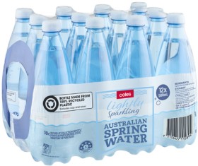 Coles+Lightly+Sparkling+Spring+Water+12x500mL