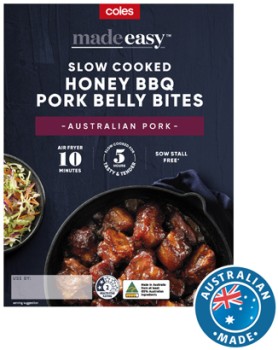 Coles-Made-Easy-Slow-Cooked-Honey-BBQ-Pork-Belly-Bites-500g on sale