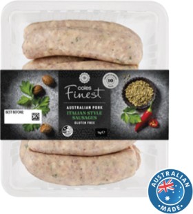 Coles-Finest-Italian-Style-Sausages-1kg on sale