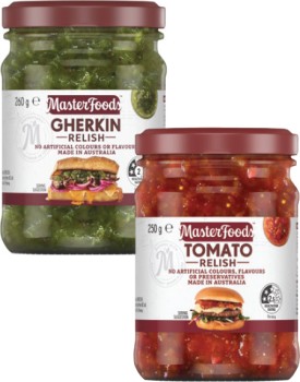 MasterFoods-Relish-or-Chutney-250g-260g on sale