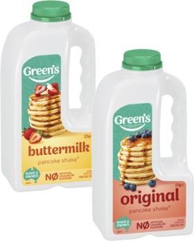 Greens-Pancake-Mix-300g-375g on sale