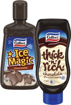 Cottees-Ice-Magic-Choc-220g-or-Thick-n-Rich-Chocolate-Topping-615g on sale