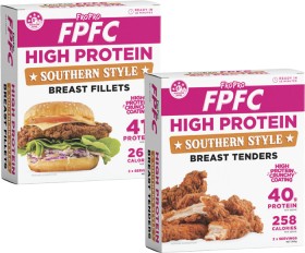 Fropro-FPFC-High-Protein-Chicken-Tenders-or-Burgers-300g on sale