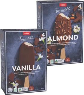 Coles-Irresistible-Ice-Cream-Sticks-4-Pack-400mL on sale