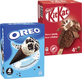 Oreo-Cones-or-Nestl-Kit-Kat-Sticks-4-Pack-360mL-475mL on sale