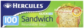 Hercules-ClickZip-Resealable-Sandwich-Bags-100-Pack on sale