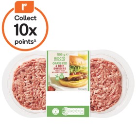 Macro-Australian-Grass-Fed-Beef-Burgers-500g-Pk-4 on sale