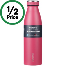 Sistema+Stainless+Steel+Bottle+500ml+%26ndash%3B+Assorted