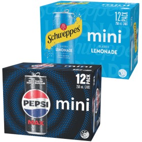 Pepsi-Max-Schweppes-Lemonade-or-Solo-Soft-Drink-Varieties-12-x-250ml on sale