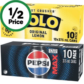 Pepsi-Solo-Mountain-Dew-Schweppes-Lemonade-Soft-Drink-Varieties-10-x-375ml on sale