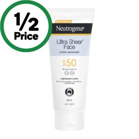 Neutrogena-SPF-50-Ultra-Sheer-Face-Sunscreen-Lotion-88ml on sale