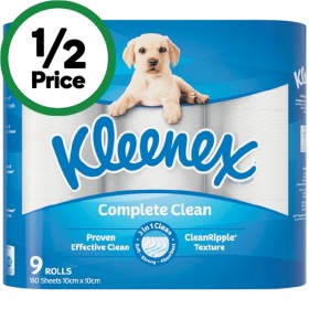 Kleenex-Complete-Clean-Toilet-Paper-Pk-9 on sale