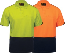 ELEVEN+Workwear+AEROCHILL+Spliced+Hi-Vis+S%2FS+Polo