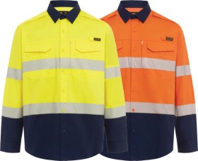 ELEVEN-Workwear-Hi-Vis-AntiOdour-Spliced-Segmented-Taped-LS-Shirt on sale
