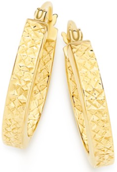 9ct-Gold-15mm-Hoop-Earrings on sale
