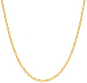 9ct+Gold+45cm+Solid+Oval+Belcher+Chain