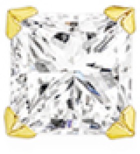 9ct-Gold-6mm-Square-Cubic-Zirconia-Single-Stud-Earring on sale
