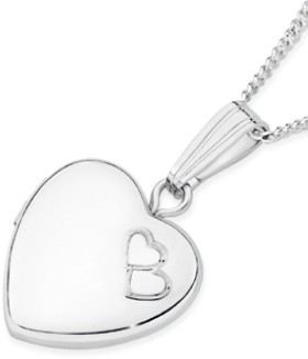 Sterling+Silver+13mm+Double+Heart+Locket