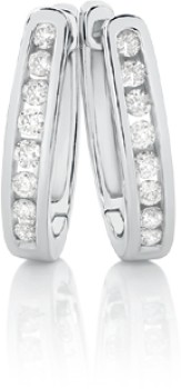 9ct-White-Gold-Diamond-Hoop-Earrings on sale