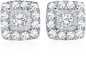 9ct-White-Gold-Diamond-Square-Frame-Stud-Earrings on sale