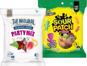 The+Natural+Confectionery+Co.+130%E2%80%91230g%2C+Sour+Patch+Kids+190g+or+Pascall+Lollies+150%E2%80%91300g+Bags+Selected+Varieties