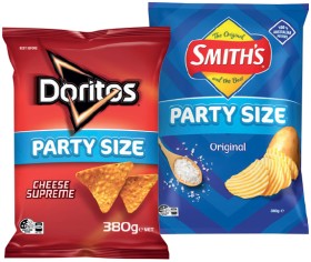 Doritos-Corn-Chips-Smiths-Crinkle-Cut-380g-or-Red-Rock-Deli-Chips-Party-Size-290g-Selected-Varieties on sale