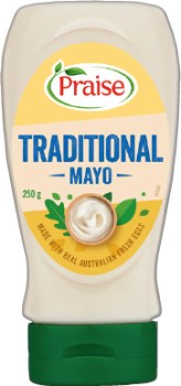 Praise-Traditional-Squeeze-Mayo-250280g-Selected-Varieties on sale