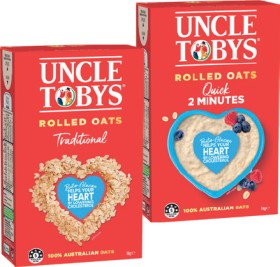 Uncle-Tobys-Traditional-or-Quick-Rolled-Oats-1kg on sale