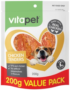 Vitapet-Chicken-Tenders-Dog-Treats-Value-Pack-200g on sale