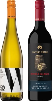 Jim-Barry-Watervale-or-Jacobs-Creek-Double-Barrel-750mL-Varieties on sale